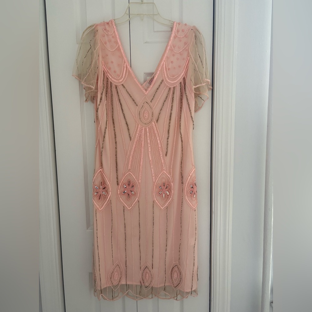 Gatsbylady London Pink Beaded Dress